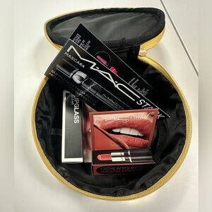 MAC Cosmetics Gift set with Gold Round Makeup Bag